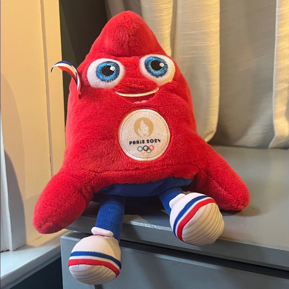 Paris 2024 Summer Olympic Games Les Phryge Mascot Plush Red Made in France 12"